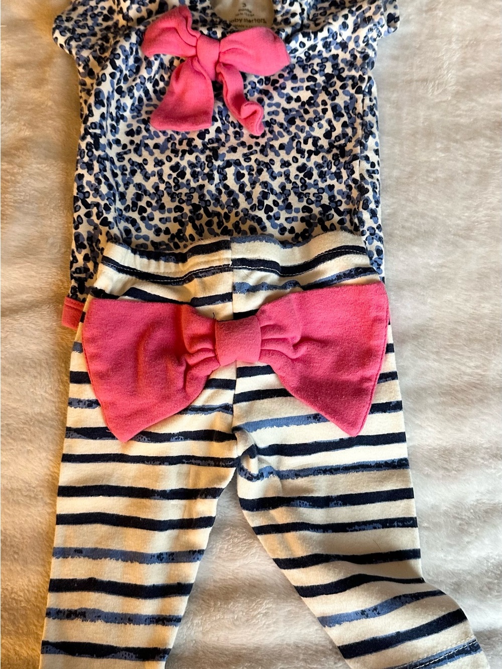 Baby Starters Pink and Navy Girls Matching Set